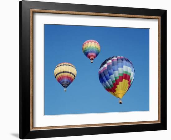 Colorful Hot Air Balloons in Sky, Albuquerque, New Mexico, USA-null-Framed Photographic Print