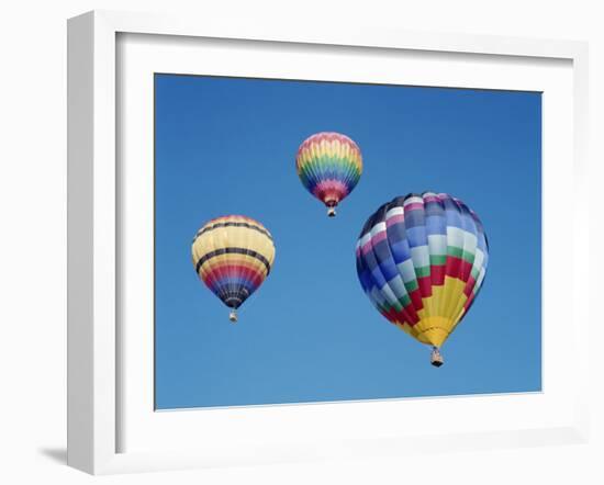 Colorful Hot Air Balloons in Sky, Albuquerque, New Mexico, USA-null-Framed Photographic Print