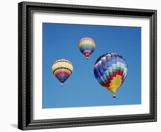 Colorful Hot Air Balloons in Sky, Albuquerque, New Mexico, USA-null-Framed Photographic Print