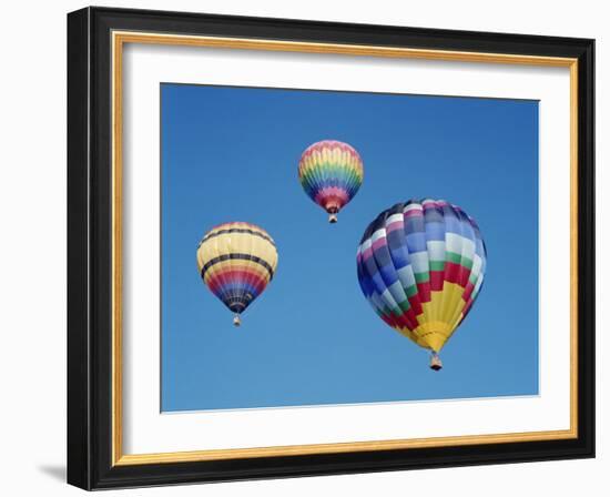 Colorful Hot Air Balloons in Sky, Albuquerque, New Mexico, USA-null-Framed Photographic Print