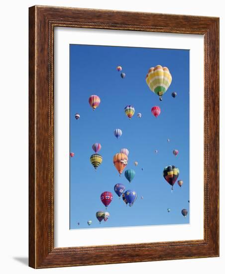 Colorful Hot Air Balloons in Sky, Albuquerque, New Mexico, USA-null-Framed Photographic Print