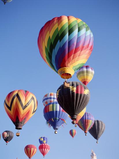Colorful Hot Air Balloons in Sky, Albuquerque, New Mexico 