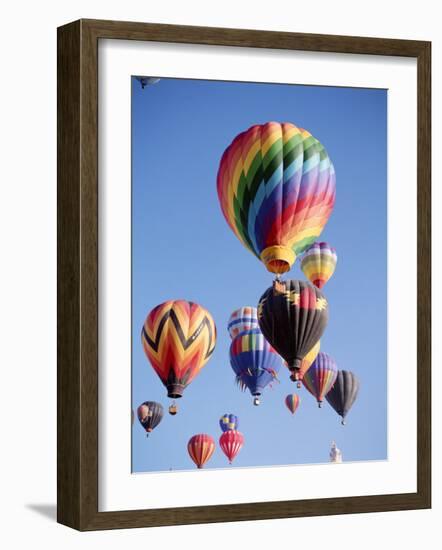 Colorful Hot Air Balloons in Sky, Albuquerque, New Mexico, USA-null-Framed Photographic Print