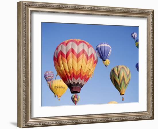 Colorful Hot Air Balloons in Sky, Albuquerque, New Mexico, USA-null-Framed Photographic Print