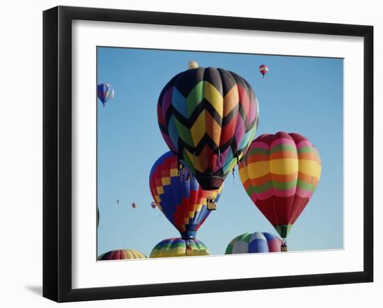 Colorful Hot Air Balloons in Sky, Albuquerque, New Mexico, USA-null-Framed Photographic Print