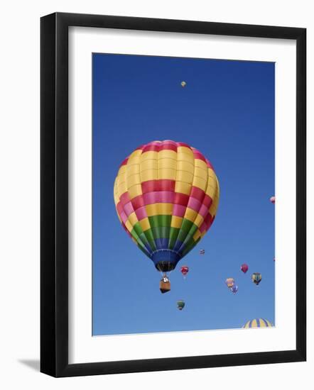 Colorful Hot Air Balloons in Sky, Albuquerque, New Mexico, USA-null-Framed Photographic Print