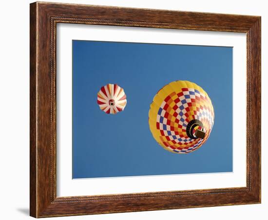 Colorful Hot Air Balloons in Sky, Albuquerque, New Mexico, USA-null-Framed Photographic Print