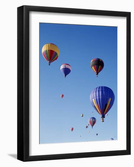 Colorful Hot Air Balloons in Sky, Albuquerque, New Mexico, USA-null-Framed Photographic Print