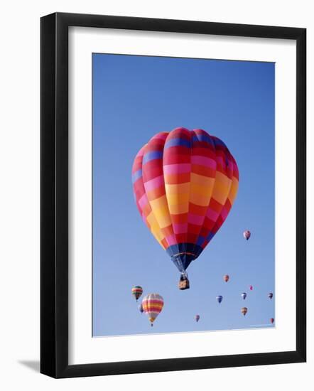 Colorful Hot Air Balloons in Sky, Albuquerque, New Mexico, USA-null-Framed Photographic Print