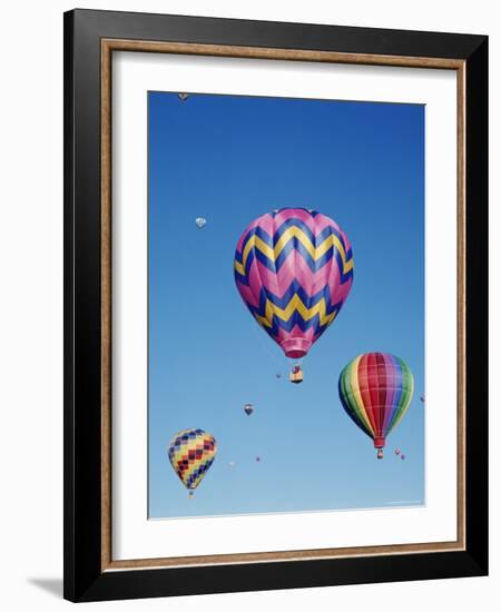 Colorful Hot Air Balloons in Sky, Albuquerque, New Mexico, USA-null-Framed Photographic Print