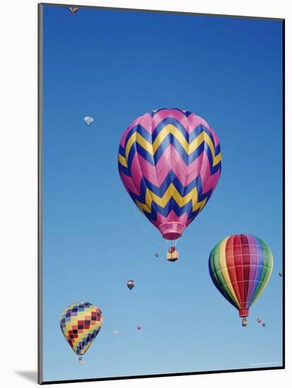 Colorful Hot Air Balloons in Sky, Albuquerque, New Mexico, USA-null-Mounted Photographic Print