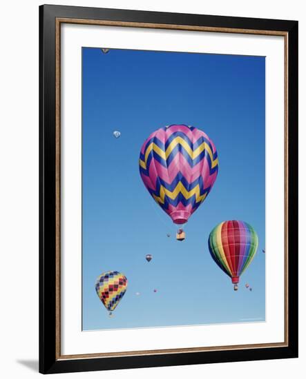 Colorful Hot Air Balloons in Sky, Albuquerque, New Mexico, USA-null-Framed Photographic Print