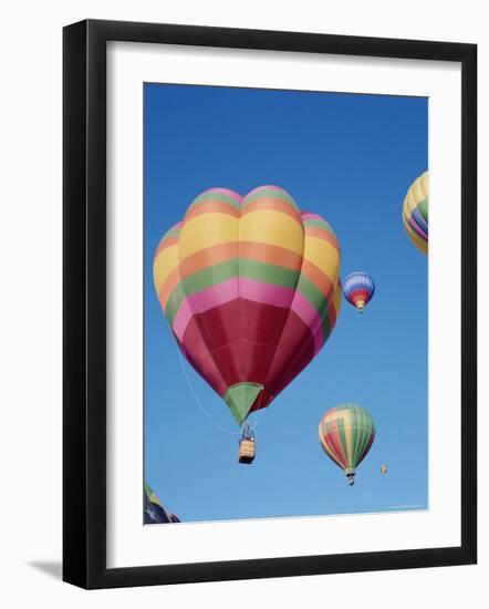 Colorful Hot Air Balloons in Sky, Albuquerque, New Mexico, USA-null-Framed Photographic Print