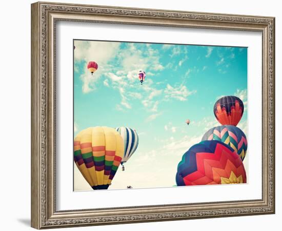 Colorful Hot Air Balloons-Andrekart Photography-Framed Photographic Print