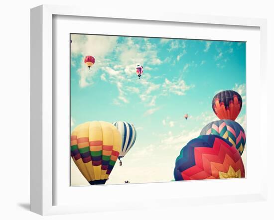 Colorful Hot Air Balloons-Andrekart Photography-Framed Photographic Print