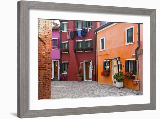 Colorful houses, Burano, Italy.-Terry Eggers-Framed Photographic Print