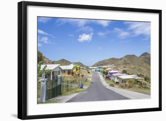 Colorful Houses of a Village on a Spring Sunny Day, Montserrat, Leeward Islands-Roberto Moiola-Framed Photographic Print