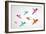 Colorful Humming Birds Illustration-cienpies-Framed Art Print