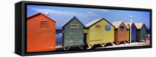 Colorful Huts on the Beach, St. James Beach, Cape Town, Western Cape Province, South Africa-null-Framed Premier Image Canvas