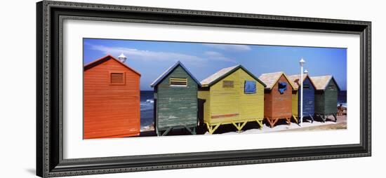 Colorful Huts on the Beach, St. James Beach, Cape Town, Western Cape Province, South Africa-null-Framed Photographic Print