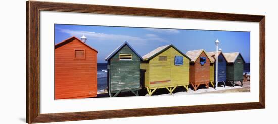 Colorful Huts on the Beach, St. James Beach, Cape Town, Western Cape Province, South Africa-null-Framed Photographic Print