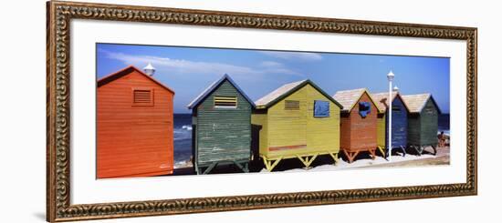 Colorful Huts on the Beach, St. James Beach, Cape Town, Western Cape Province, South Africa-null-Framed Photographic Print