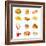 Colorful Icons With Fast Food Meals Isolated-sahuad-Framed Premium Giclee Print