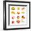 Colorful Icons With Fast Food Meals Isolated-sahuad-Framed Art Print