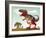 Colorful Illustration of an Angry Tyrannosaurus Rex-null-Framed Art Print