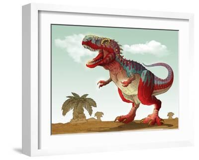 『T.rex』 クレイアート　絵画 Graffiti Abstract T Rex Painting 1 Art Print by Dino