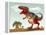 Colorful Illustration of an Angry Tyrannosaurus Rex-null-Framed Stretched Canvas