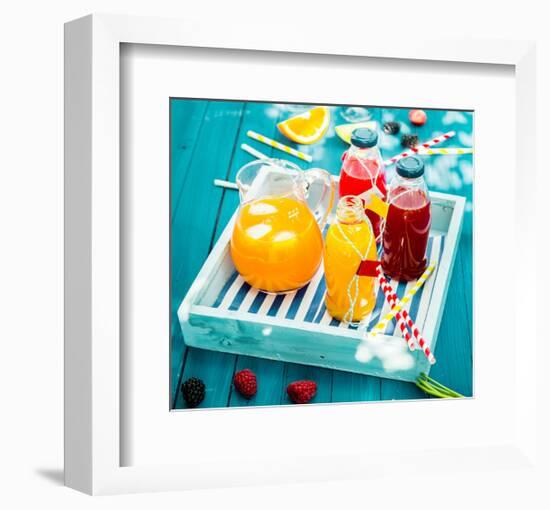 Colorful Juices & Azure Picnic-null-Framed Premium Giclee Print