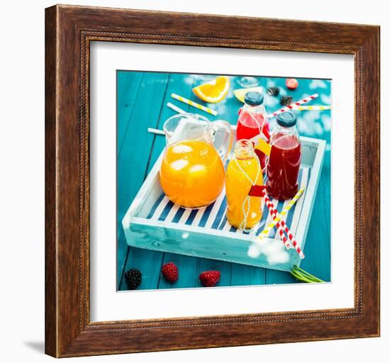 Colorful Juices & Azure Picnic-null-Framed Art Print