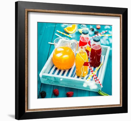 Colorful Juices & Azure Picnic-null-Framed Art Print