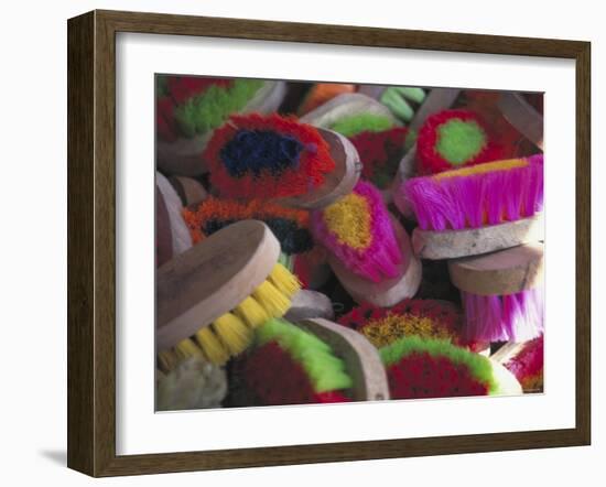 Colorful Kitchen Brushes Outside the Palacio de Gobierno, Oaxaca, Mexico-Judith Haden-Framed Photographic Print