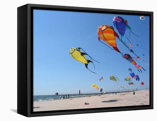 Colorful Kites Dot the Sky-null-Framed Premier Image Canvas