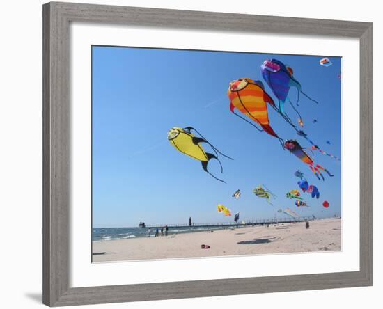 Colorful Kites Dot the Sky-null-Framed Photographic Print