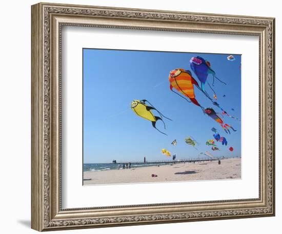 Colorful Kites Dot the Sky-null-Framed Photographic Print