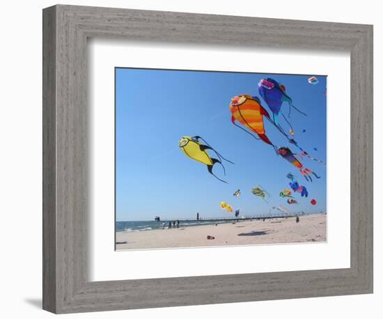 Colorful Kites Dot the Sky-null-Framed Photographic Print