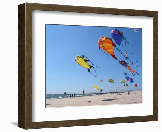 Colorful Kites Dot the Sky-null-Framed Photographic Print