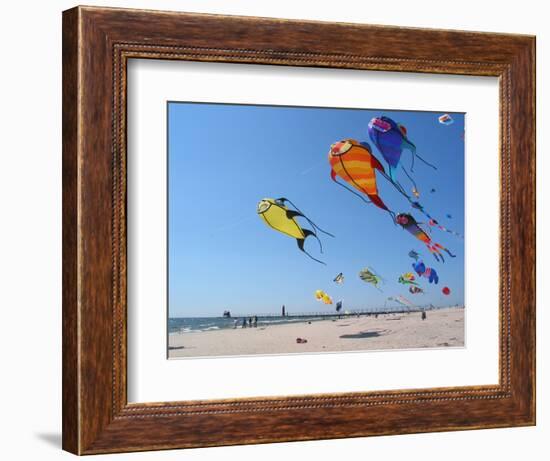 Colorful Kites Dot the Sky-null-Framed Photographic Print