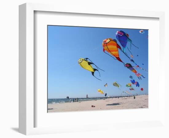 Colorful Kites Dot the Sky-null-Framed Photographic Print