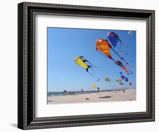 Colorful Kites Dot the Sky-null-Framed Photographic Print