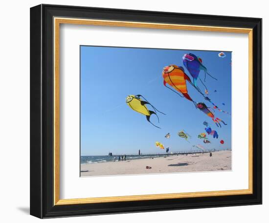 Colorful Kites Dot the Sky-null-Framed Photographic Print