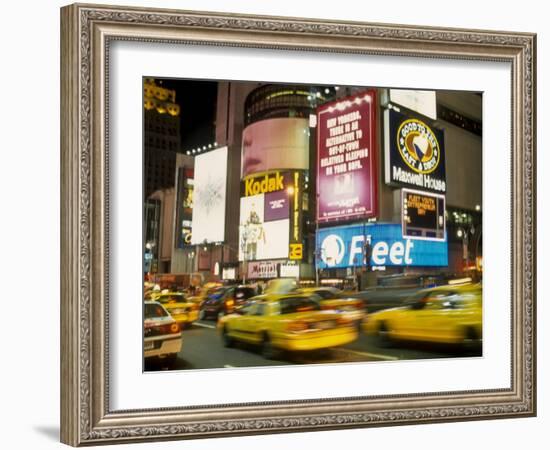 Colorful Lights and Traffic, Times Square, New York City, New York, USA-Alan Klehr-Framed Photographic Print