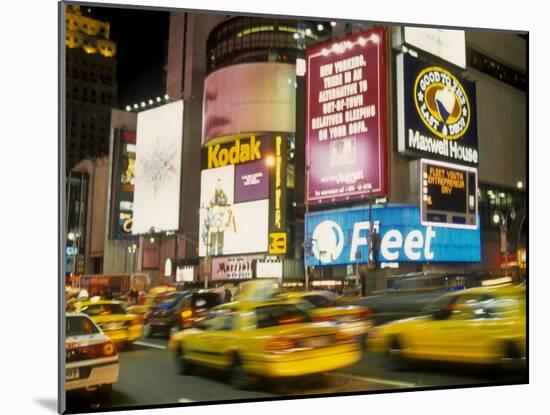 Colorful Lights and Traffic, Times Square, New York City, New York, USA-Alan Klehr-Mounted Photographic Print