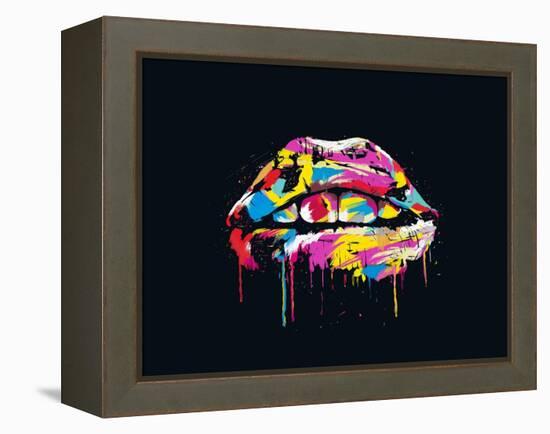 Colorful Lips-Balazs Solti-Framed Stretched Canvas