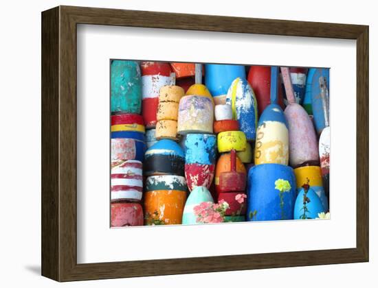 Colorful Lobster & Cod Buoys-null-Framed Art Print