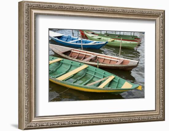 Colorful Local Wooden Fishing Boats, Alter Do Chao, Amazon, Brazil-Cindy Miller Hopkins-Framed Photographic Print