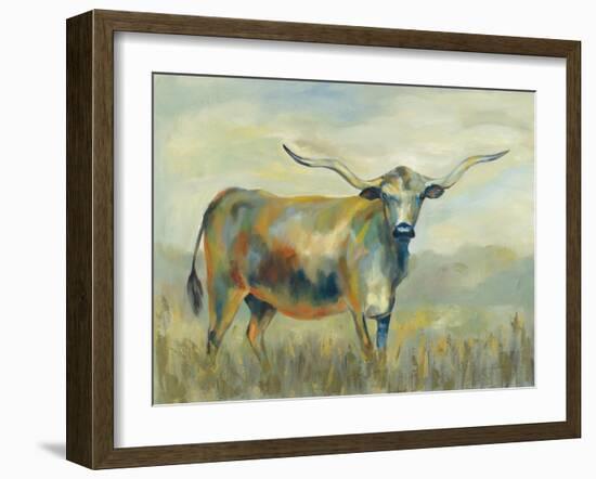 Colorful Longhorn Cow-Silvia Vassileva-Framed Art Print